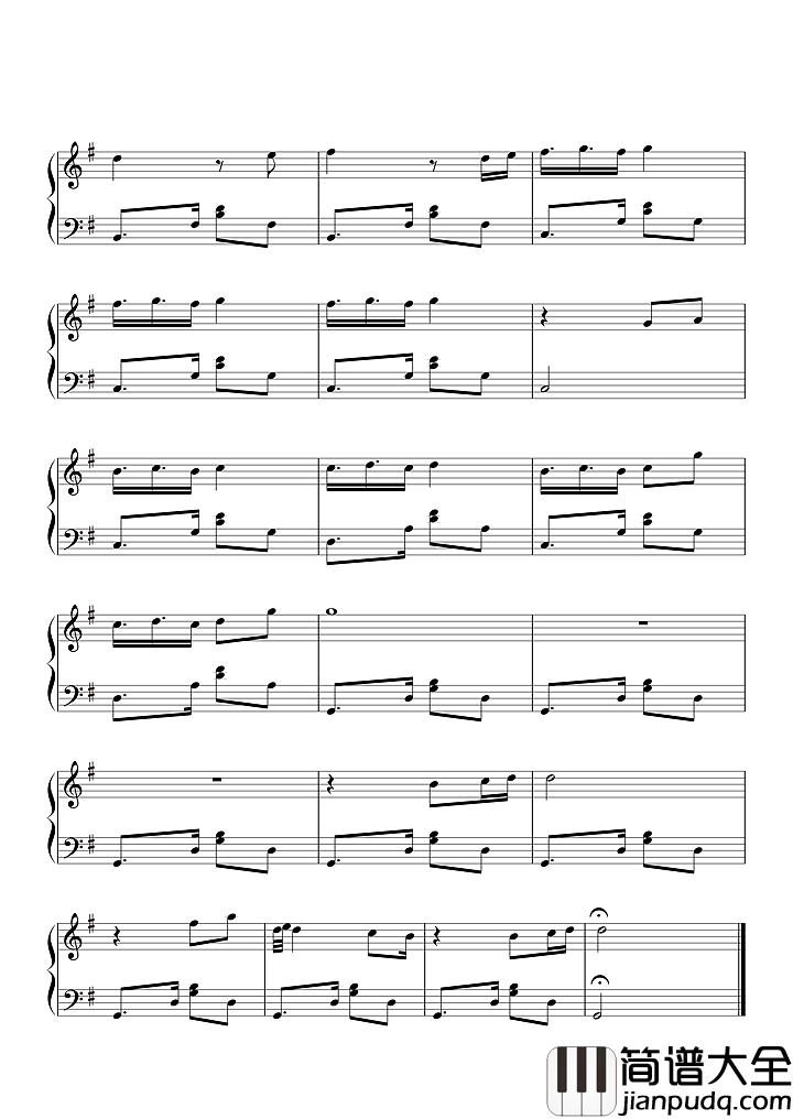 真的钢琴谱_孙燕姿_谁都忘了去问明天会怎样