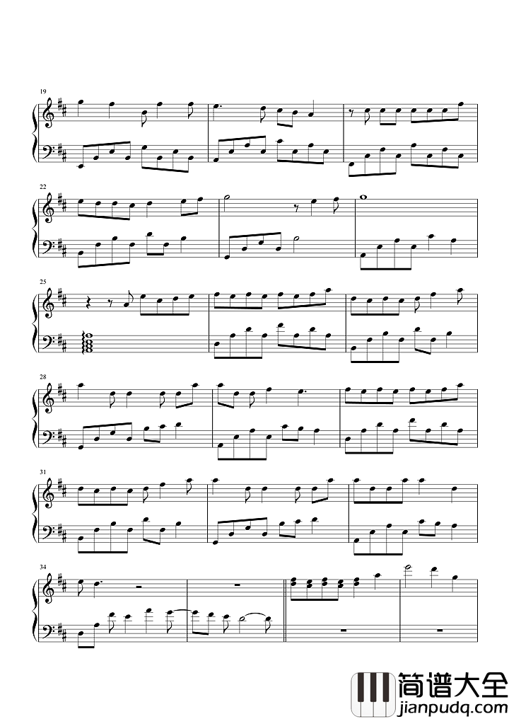 坏天气钢琴谱_孙燕姿_爱情让人靠的太近_忘了留点余地