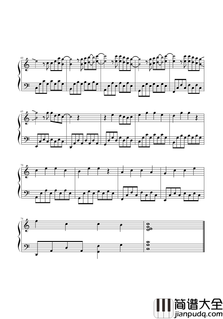 明天_你好钢琴谱_牛奶咖啡_长大以后我只能选择奔跑