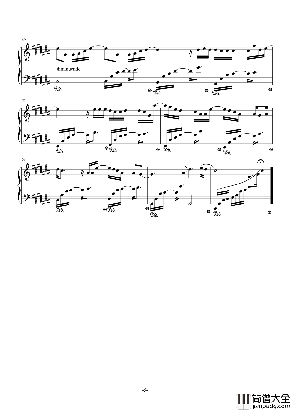 认真的雪钢琴谱_薛之谦_电视剧妈妈像花儿一样插曲