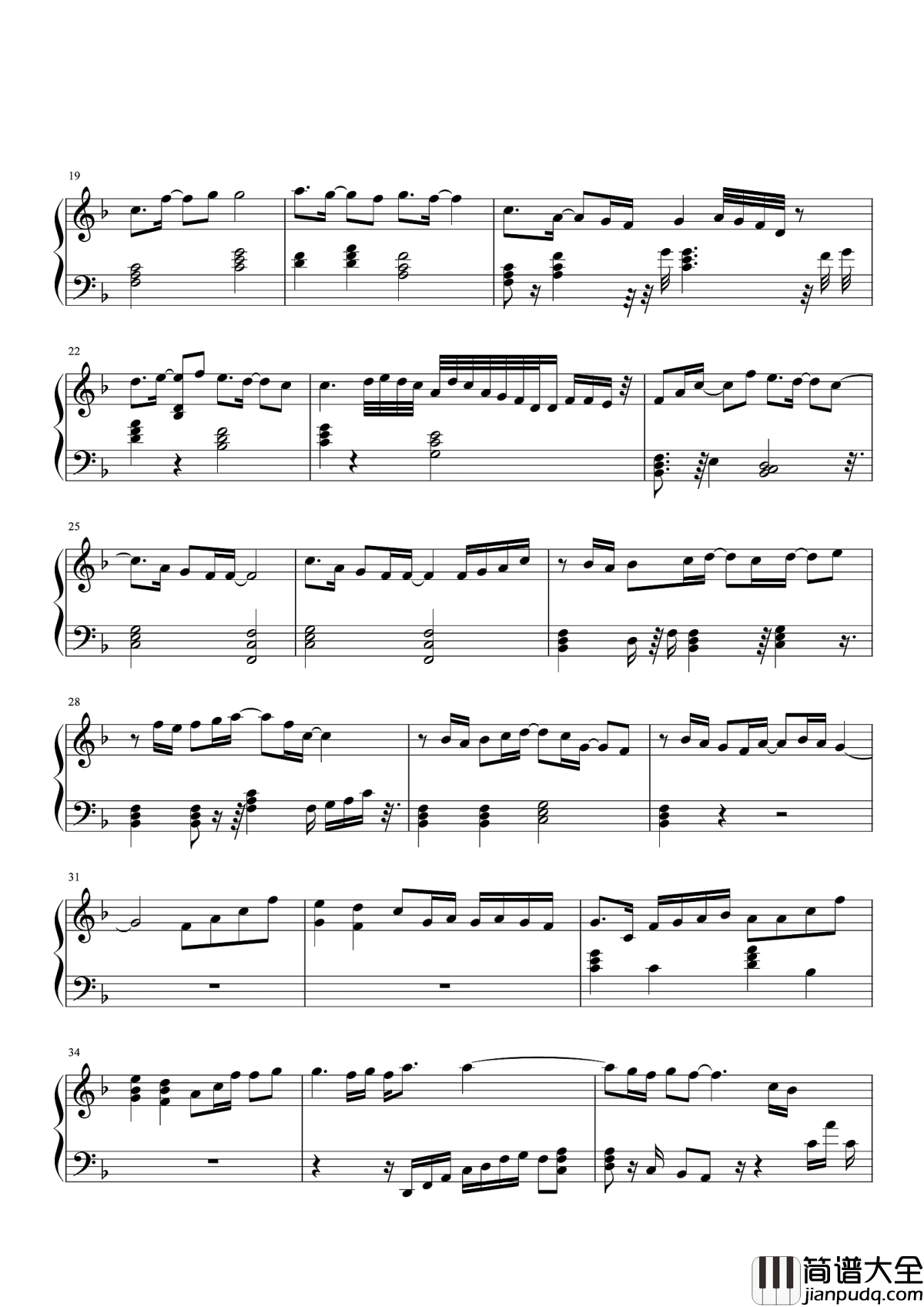 星期六的深夜钢琴谱_王力宏_闭上了眼睛_试着不想你