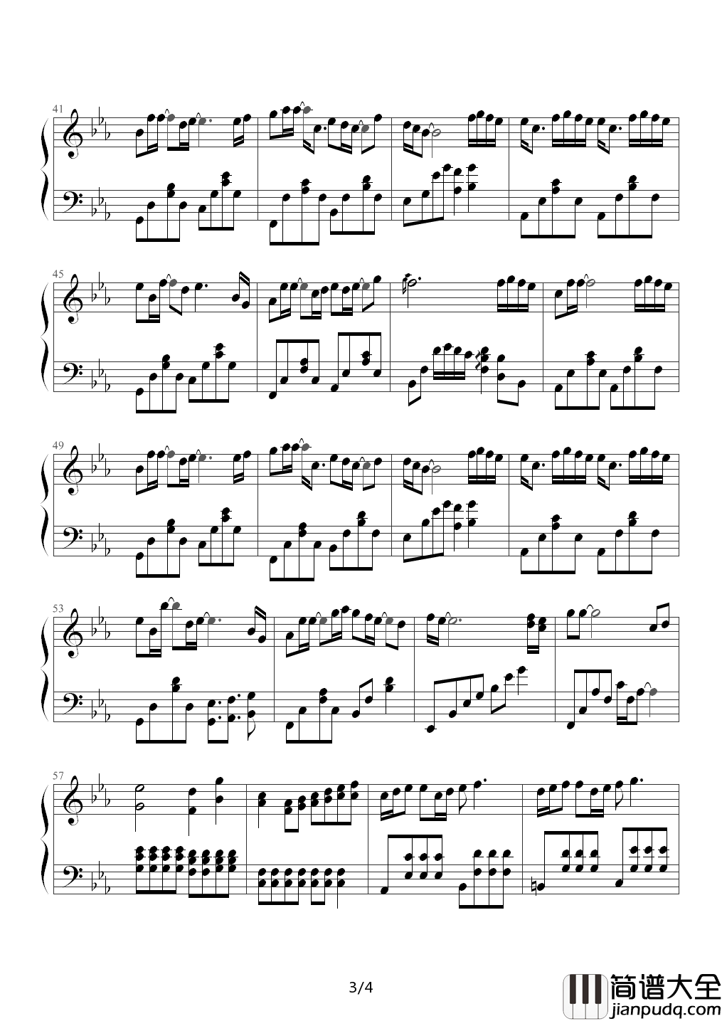 修炼爱情钢琴谱_林俊杰_谁说太阳会找到月亮