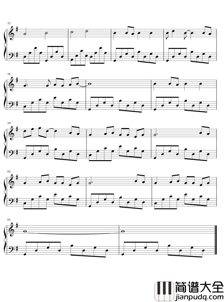 外面钢琴谱_周迅_你离开头也不转也不回来