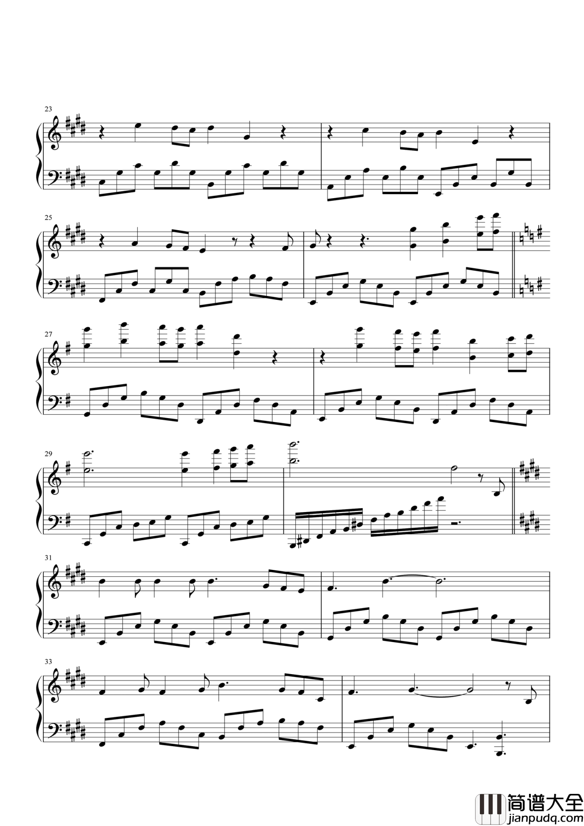 最长的旅途钢琴谱_李琦_离开她的回忆后重复的活着