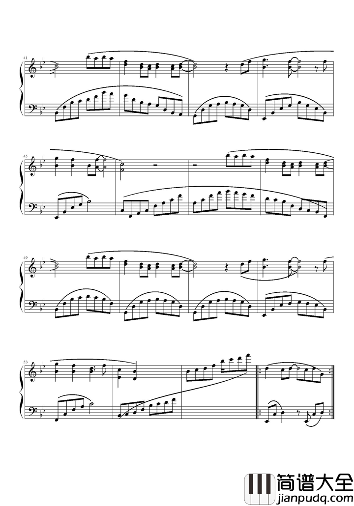 忘记时间钢琴谱_胡歌_我要努力忘记_没有你的明天