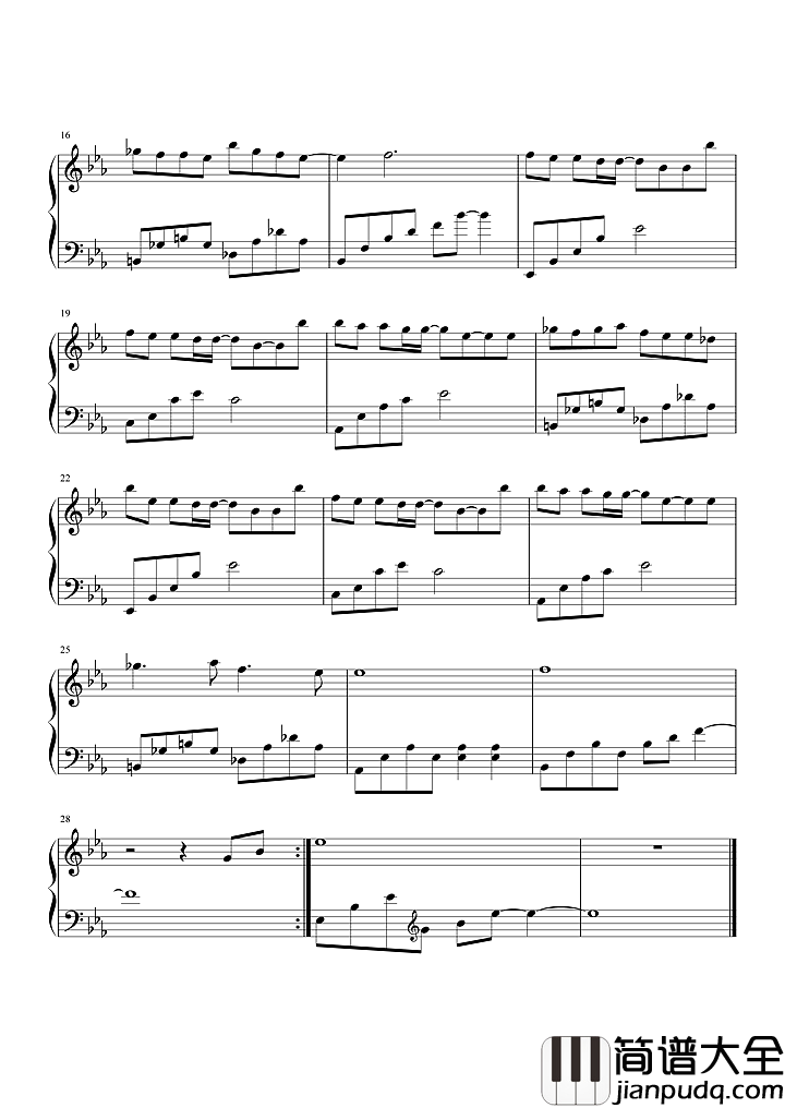 很好钢琴谱_孙燕姿_爱你很好连风都知道