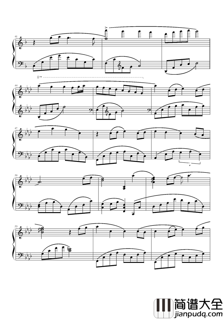 那年夏天宁静的海钢琴谱_王心凌_太幸福到不需要距离