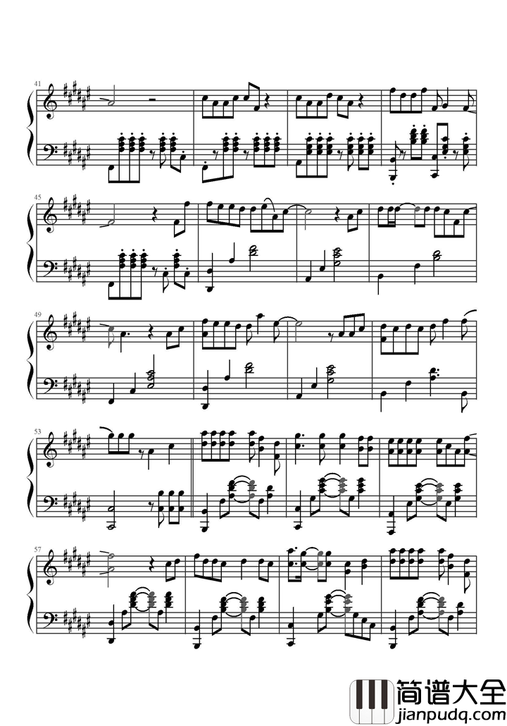 没有什么不同钢琴谱_曲婉婷_虽然没有天生一样的_但在地球上我们是一样的