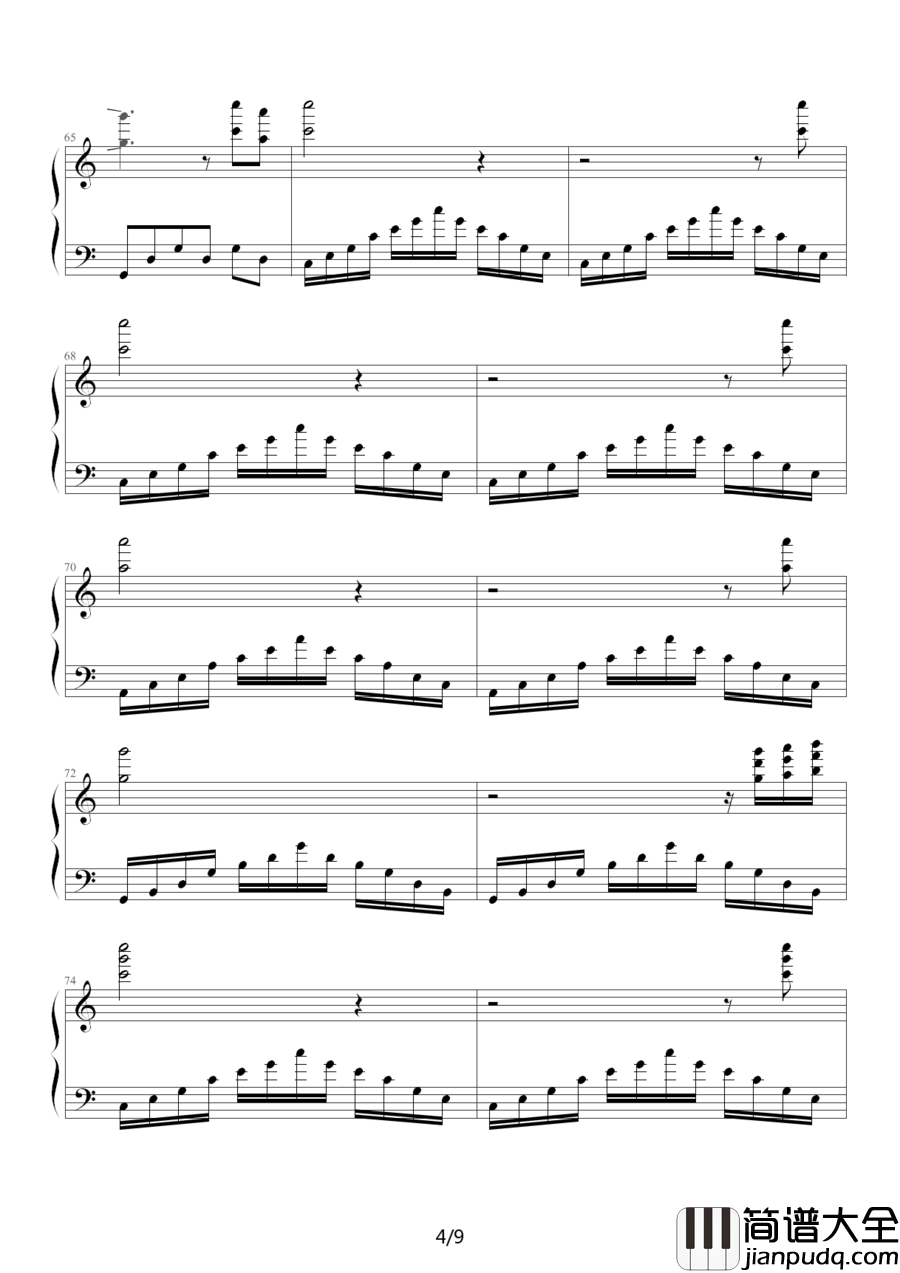 春天里钢琴谱_汪峰_人生之路蜿蜒曲折，多想在春天的气息下享受片刻的闲暇