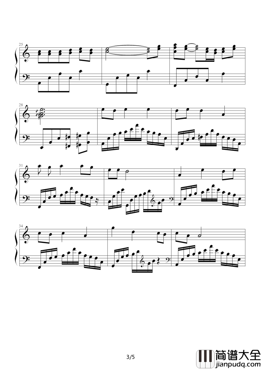 渡情钢琴谱_高胜美_千年缠绵，有情人终成眷属