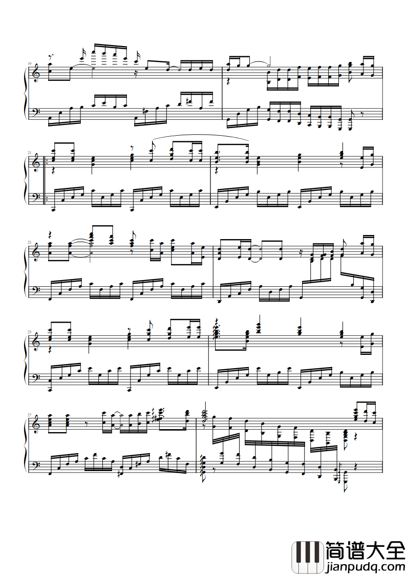 烛光里的妈妈钢琴谱_毛阿敏三千青丝化为满头白发