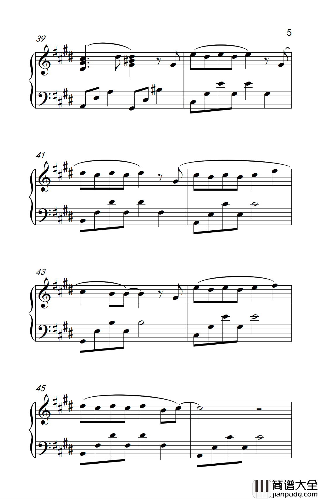 我们都一样钢琴谱_张杰_年轻又彷徨