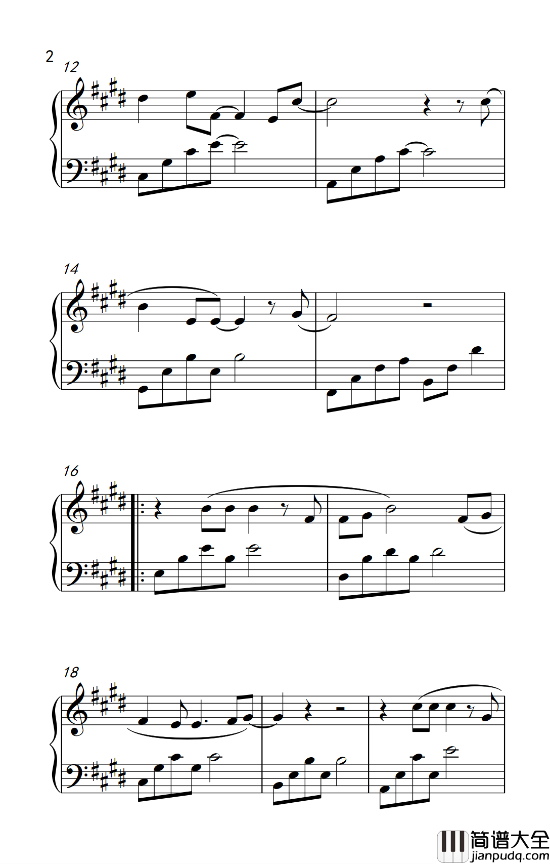 我们都一样钢琴谱_张杰_年轻又彷徨