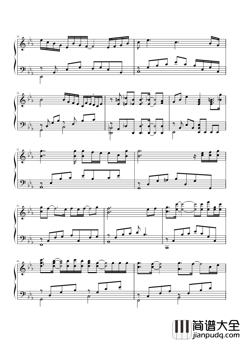 悟空钢琴谱_戴荃_幻世当空