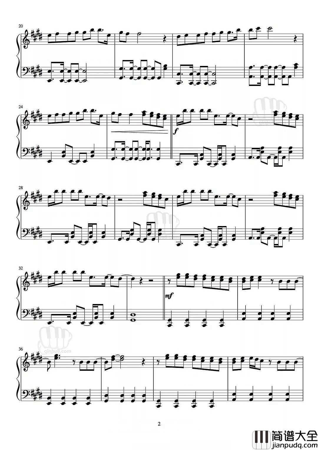 光年之外钢琴谱_将浩瀚太空的无尽孤独，化为两个人的浪漫