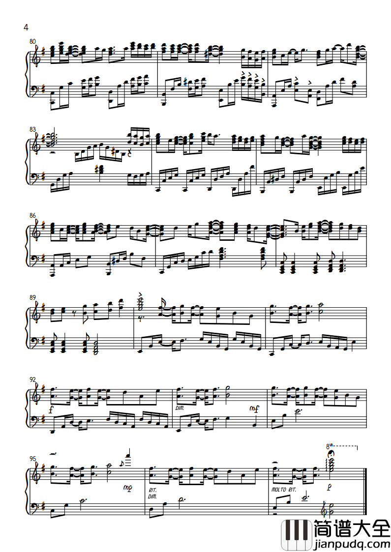 我的一个道姑朋友钢琴谱_双笙_烟雨如梦