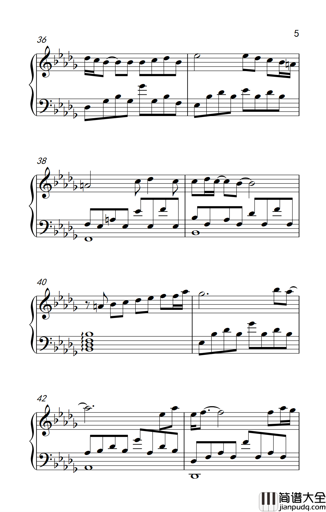 流着泪说分手钢琴谱_金志文_一曲一调都是深情