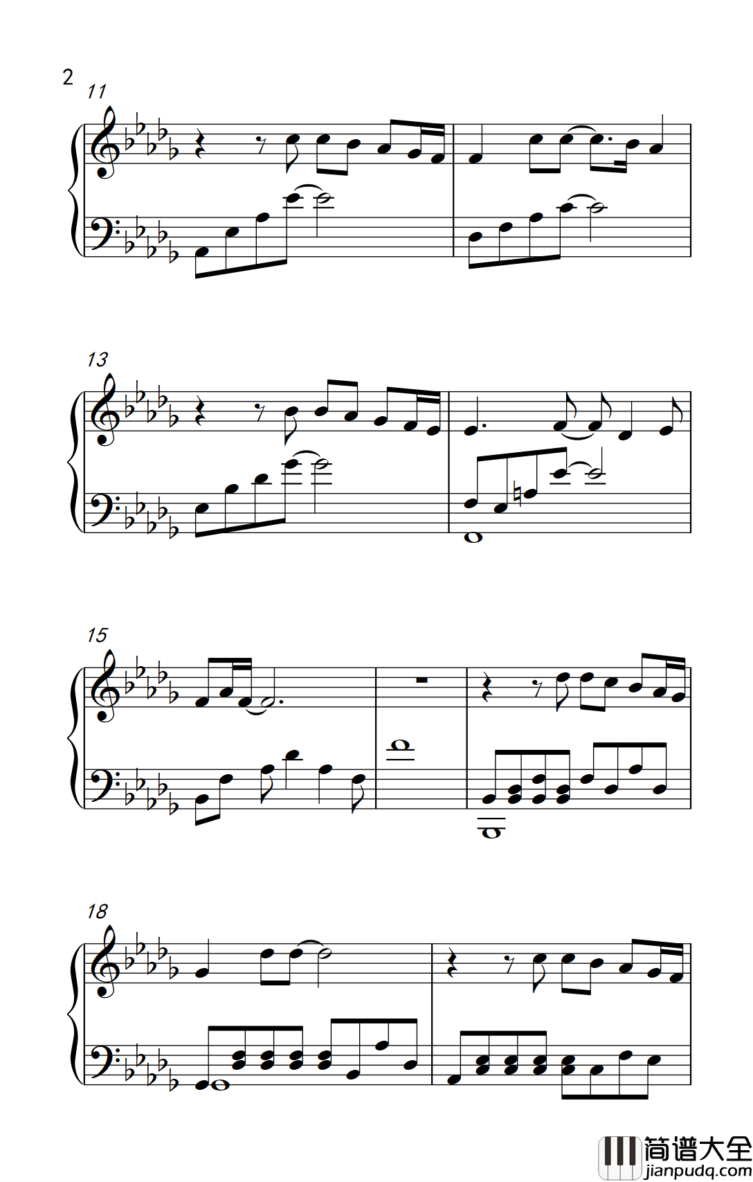 流着泪说分手钢琴谱_金志文_一曲一调都是深情