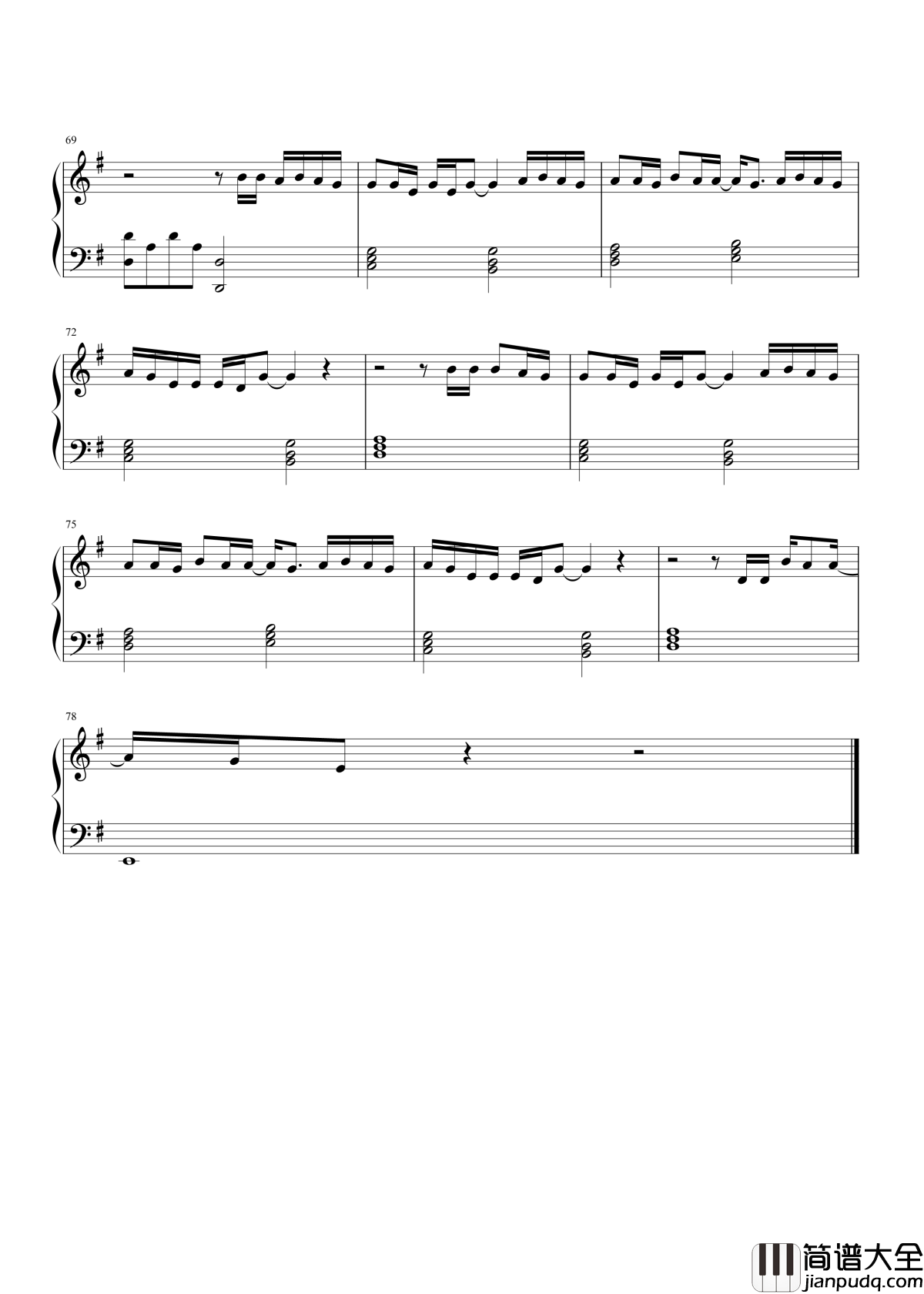 Let_Her_Go钢琴谱_总要等到失去才懂得珍惜吗