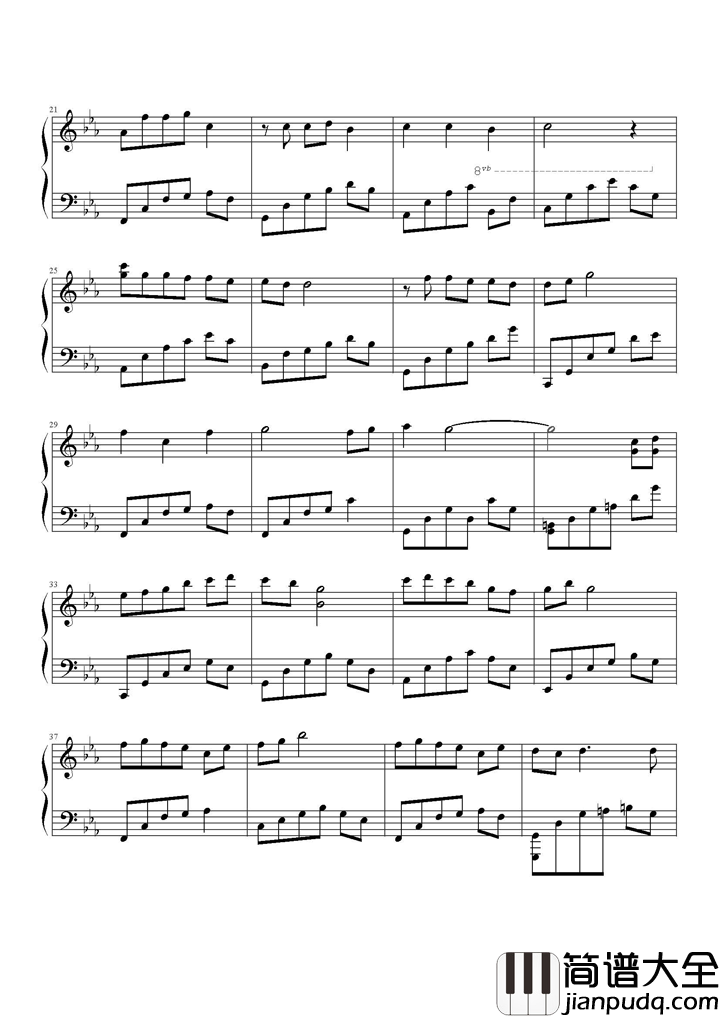 小小钢琴谱_容祖儿_小小的手牵小小的人，守着小小的永恒