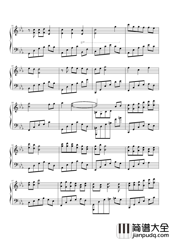 小小钢琴谱_容祖儿_小小的手牵小小的人，守着小小的永恒