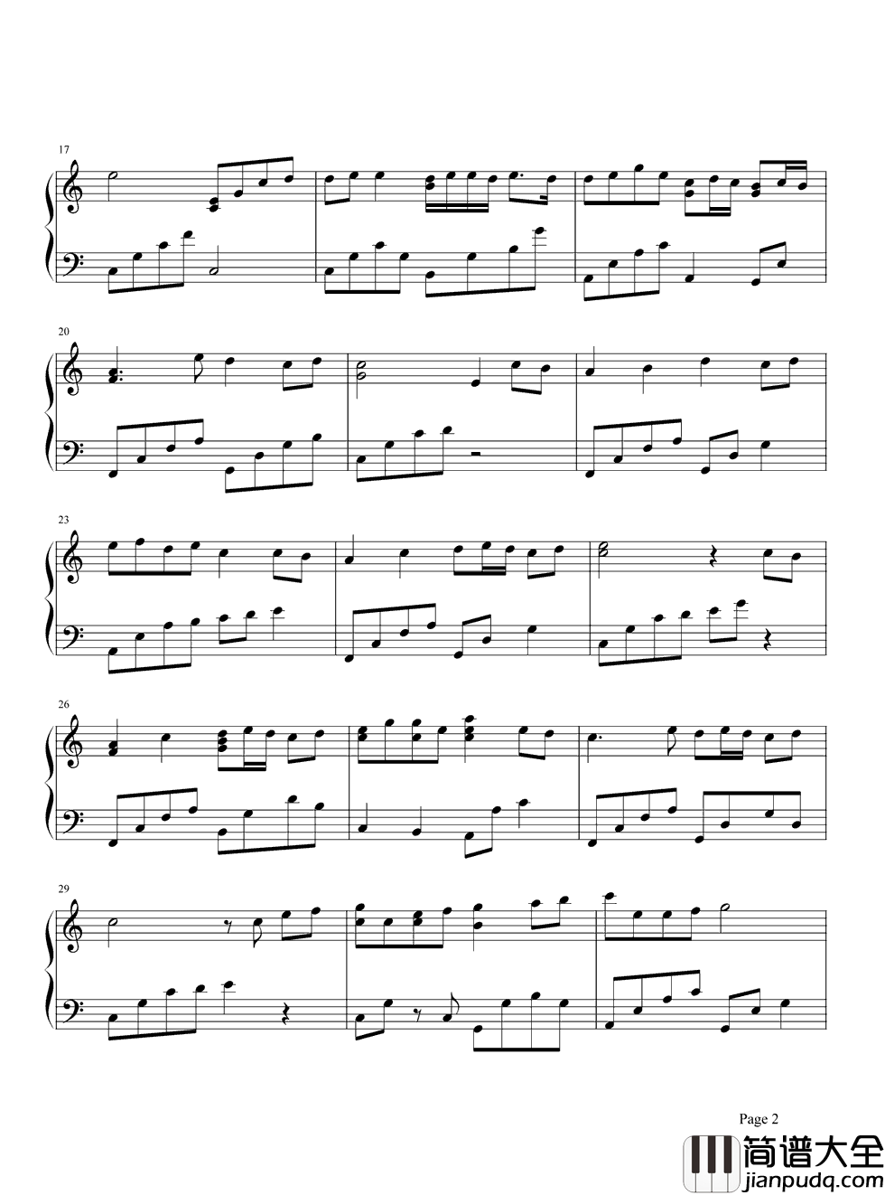 暖暖钢琴谱_梁静茹｜爱一个人希望他过更好