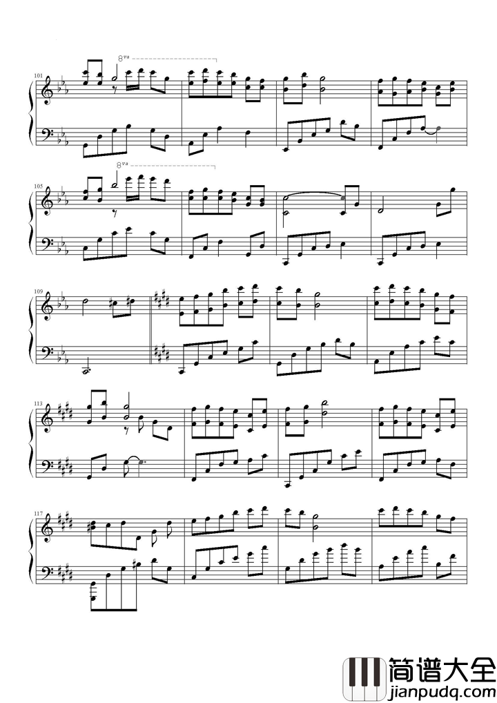 小小钢琴谱_容祖儿_小小的手牵小小的人，守着小小的永恒