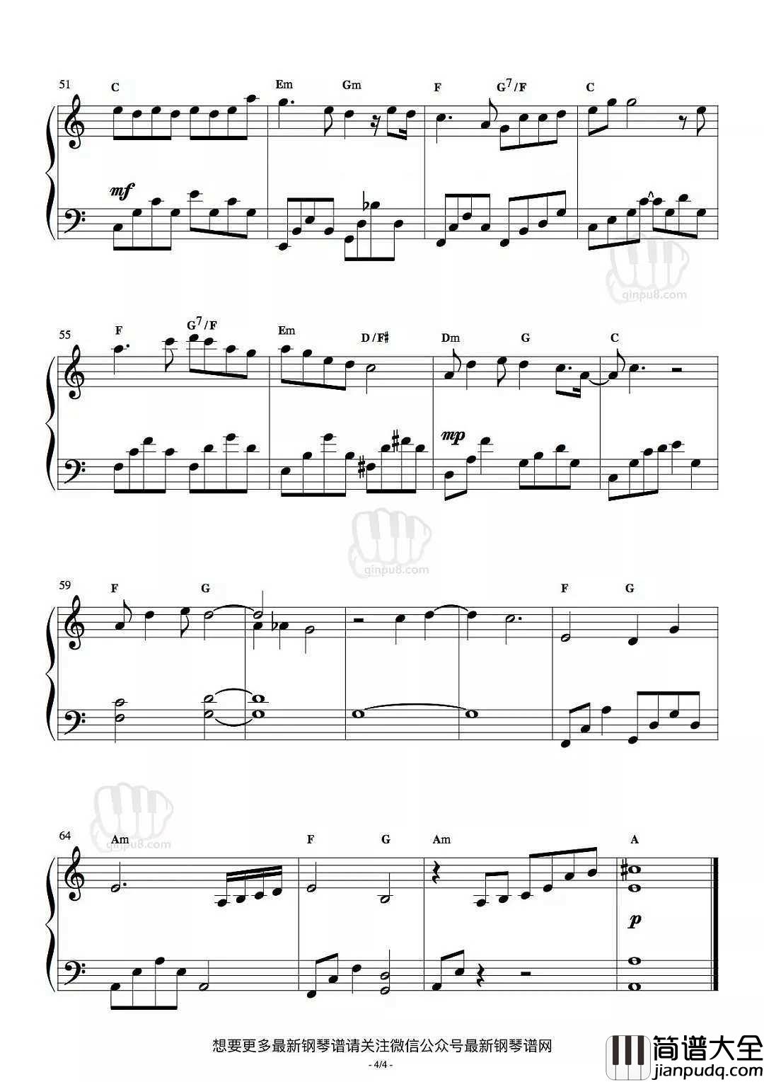 听雪钢琴谱_张碧晨_这一别，没有各生欢喜只有凉风寄离歌