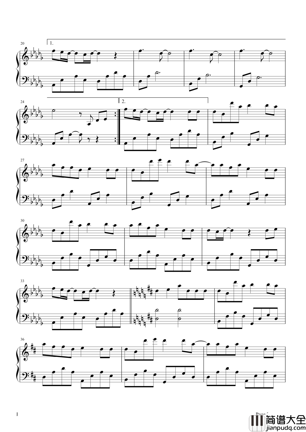 刚好遇见你钢琴谱_李玉刚｜因为我刚好遇见你__留下足迹才美丽