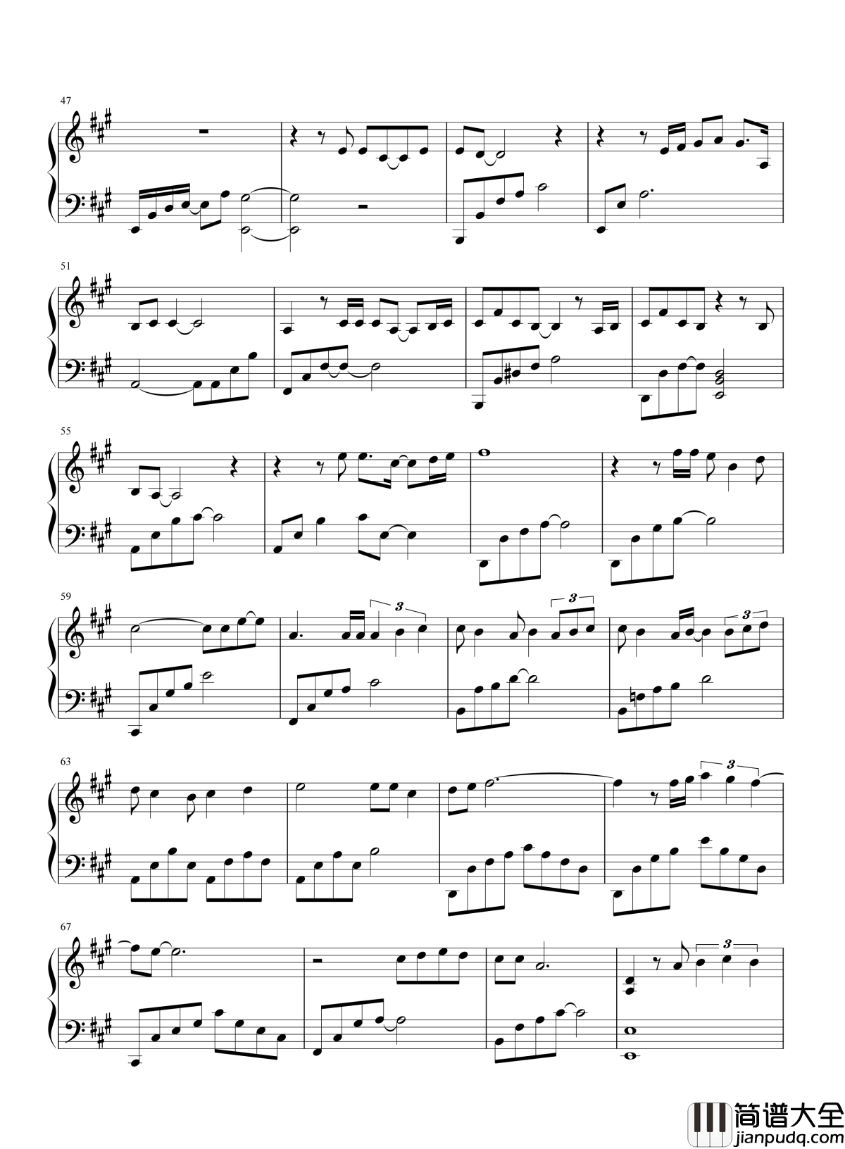 我们钢琴谱_陈奕迅_我最大的遗憾是，你的人生再也与我无关