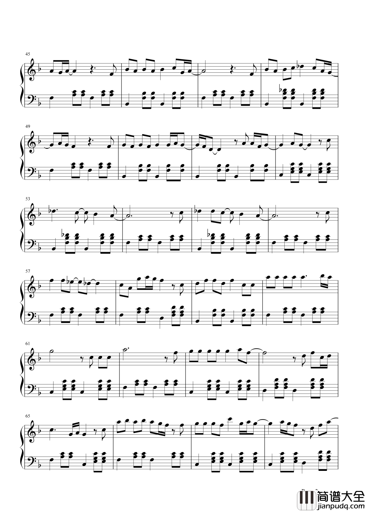 普通朋友钢琴谱_陶喆｜我在你心中只是_Just_a_friend