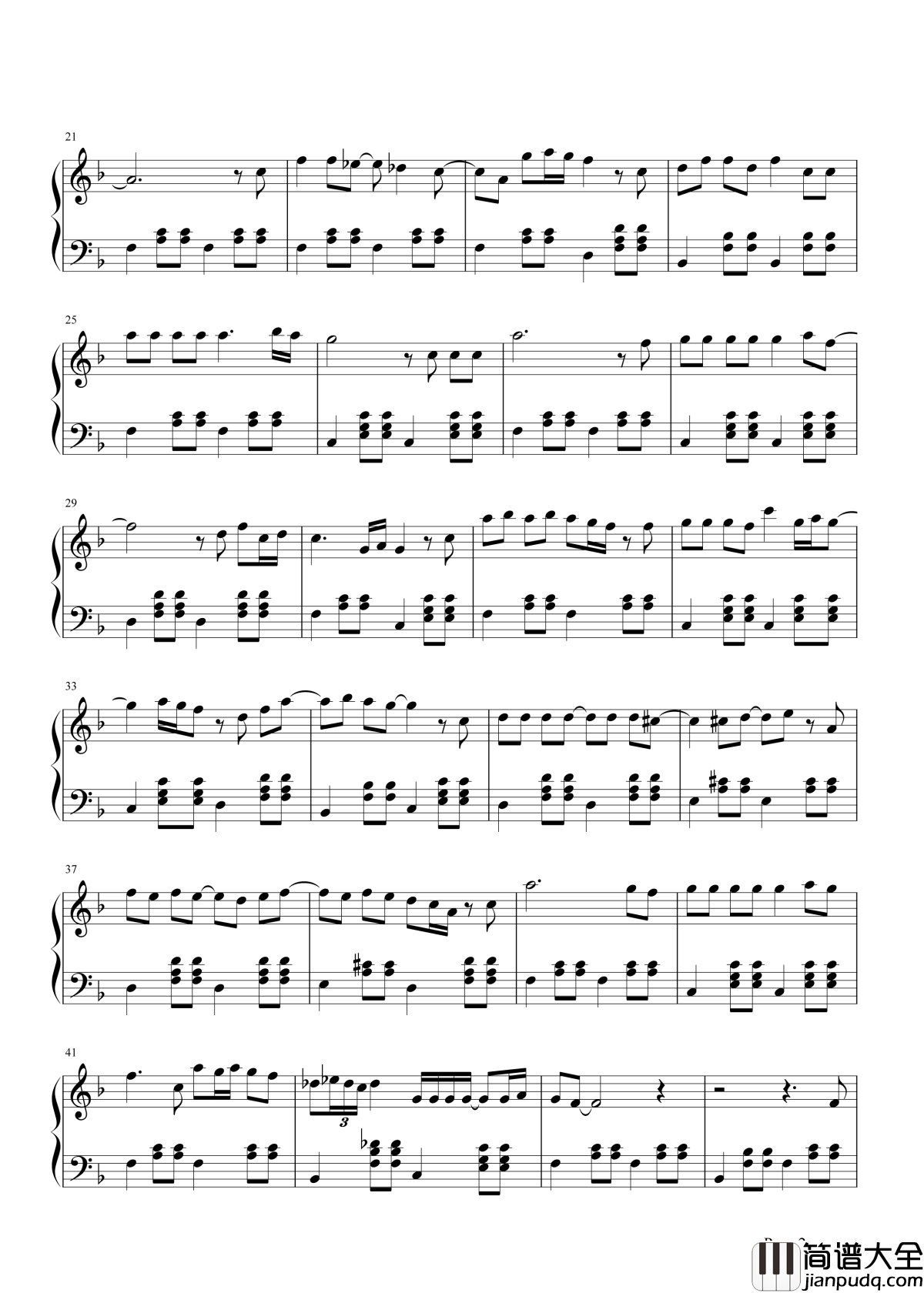 普通朋友钢琴谱_陶喆｜我在你心中只是_Just_a_friend