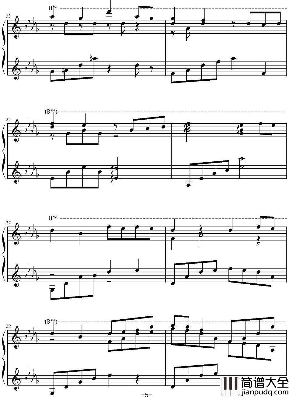 千古钢琴谱_阿兰花千骨电视剧片头曲