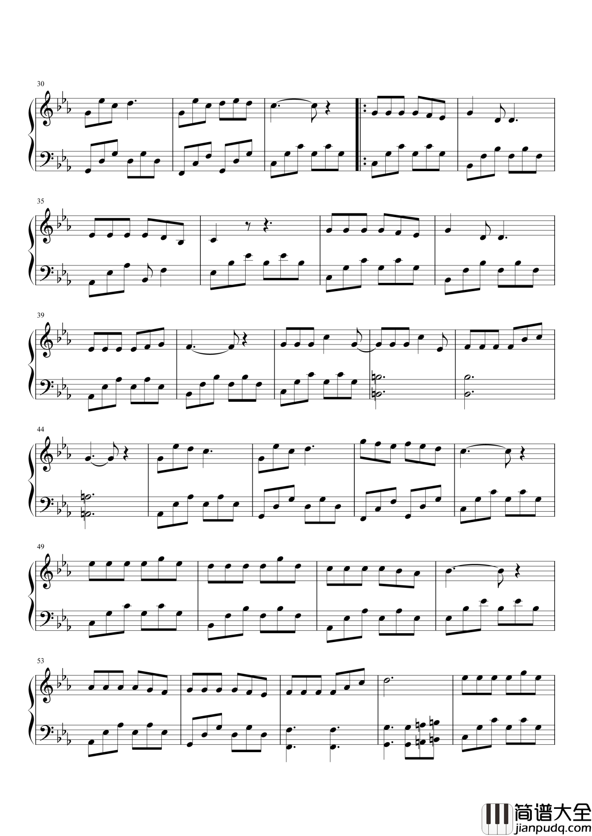 三生三世钢琴谱_张杰_灼灼桃花，一朵在心