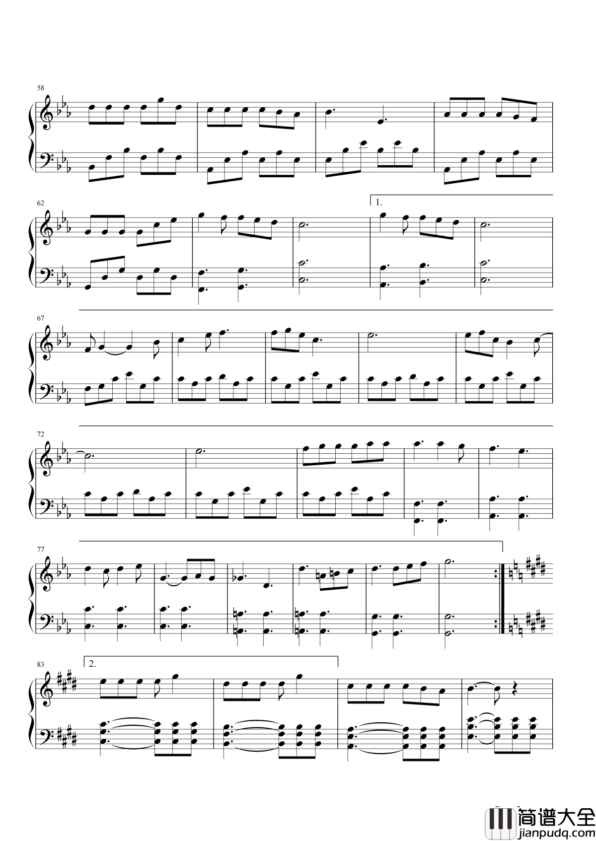 三生三世钢琴谱_张杰_灼灼桃花，一朵在心