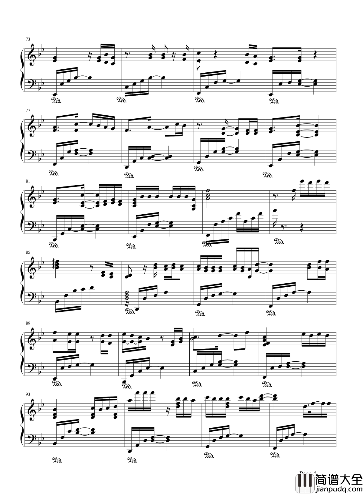 断点钢琴谱_张敬轩__勾动那些年的回忆