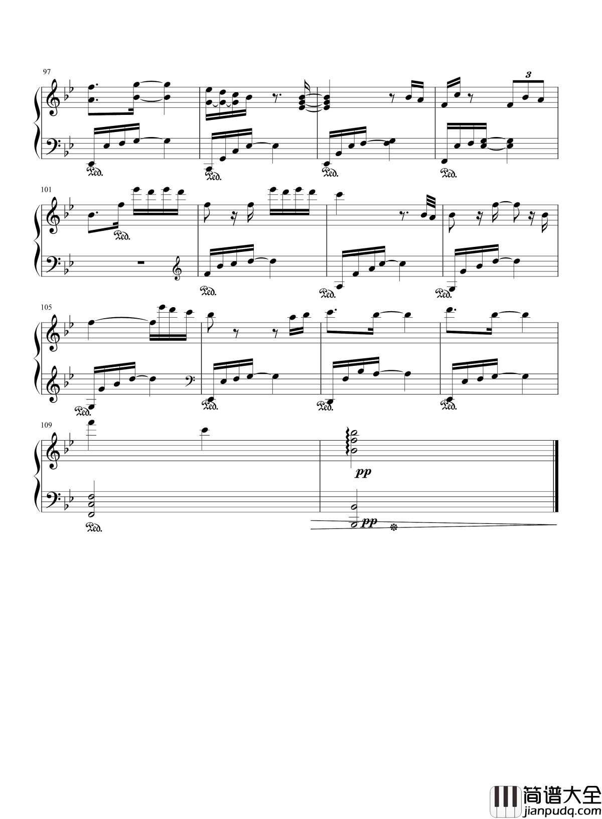 断点钢琴谱_张敬轩__勾动那些年的回忆