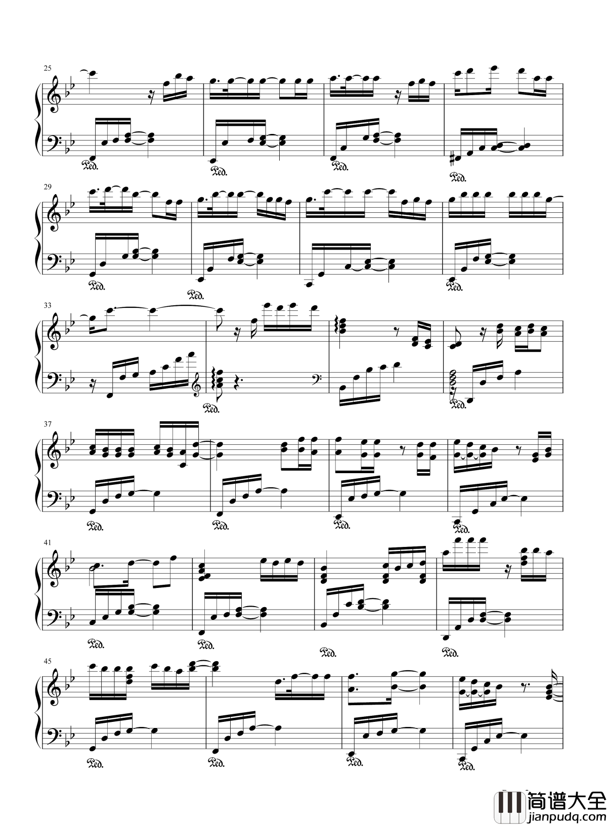 断点钢琴谱_张敬轩__勾动那些年的回忆