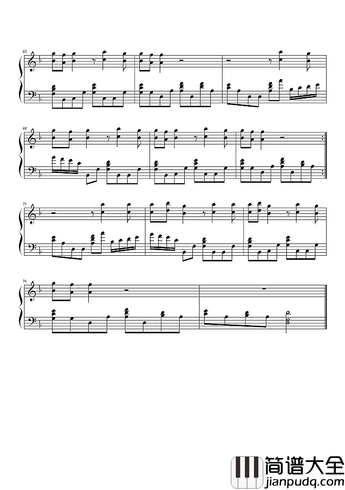 日不落钢琴谱_蔡依林_不落的想念