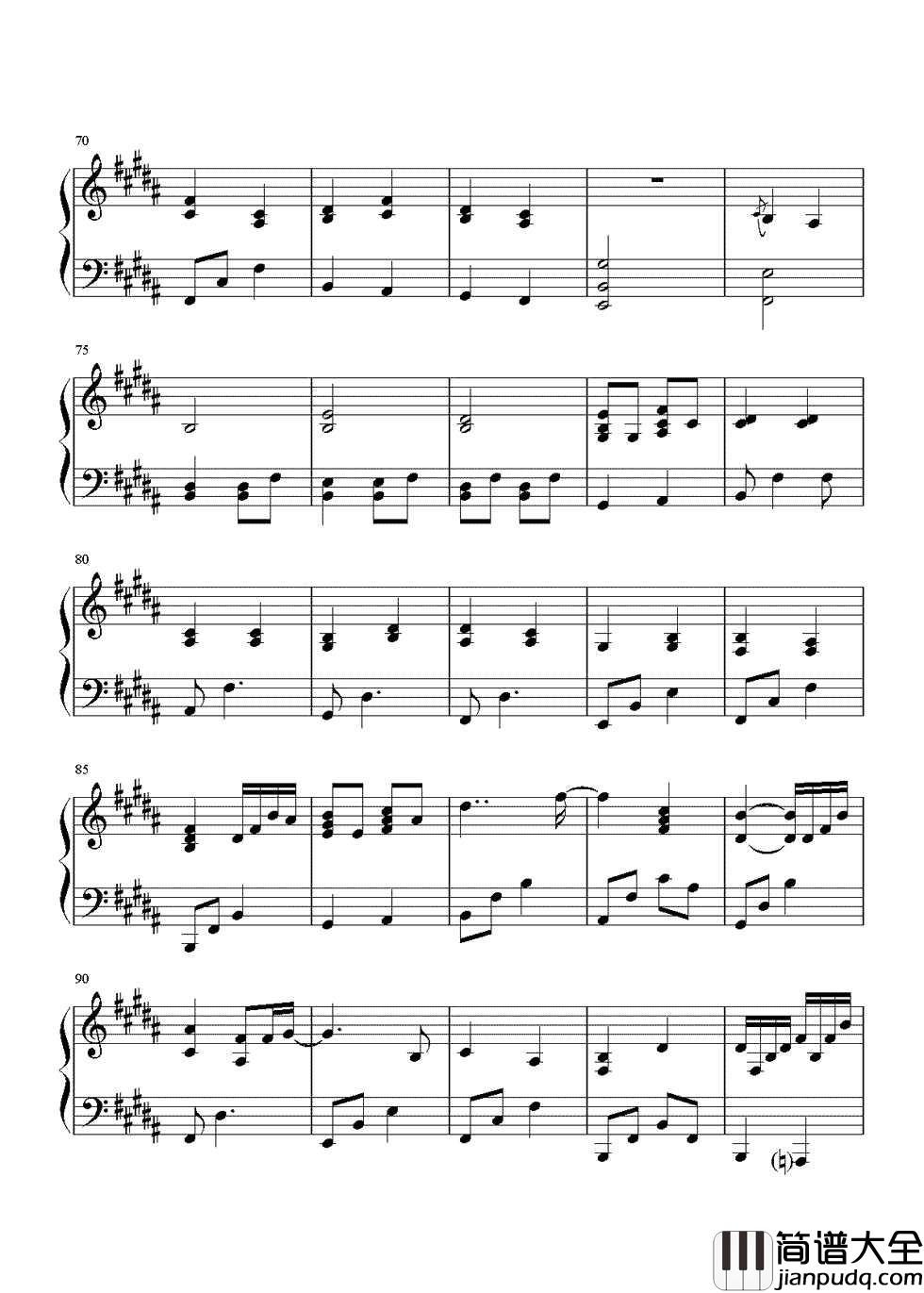 外面的世界钢琴谱_莫文蔚｜外面的世界很精彩也很无奈