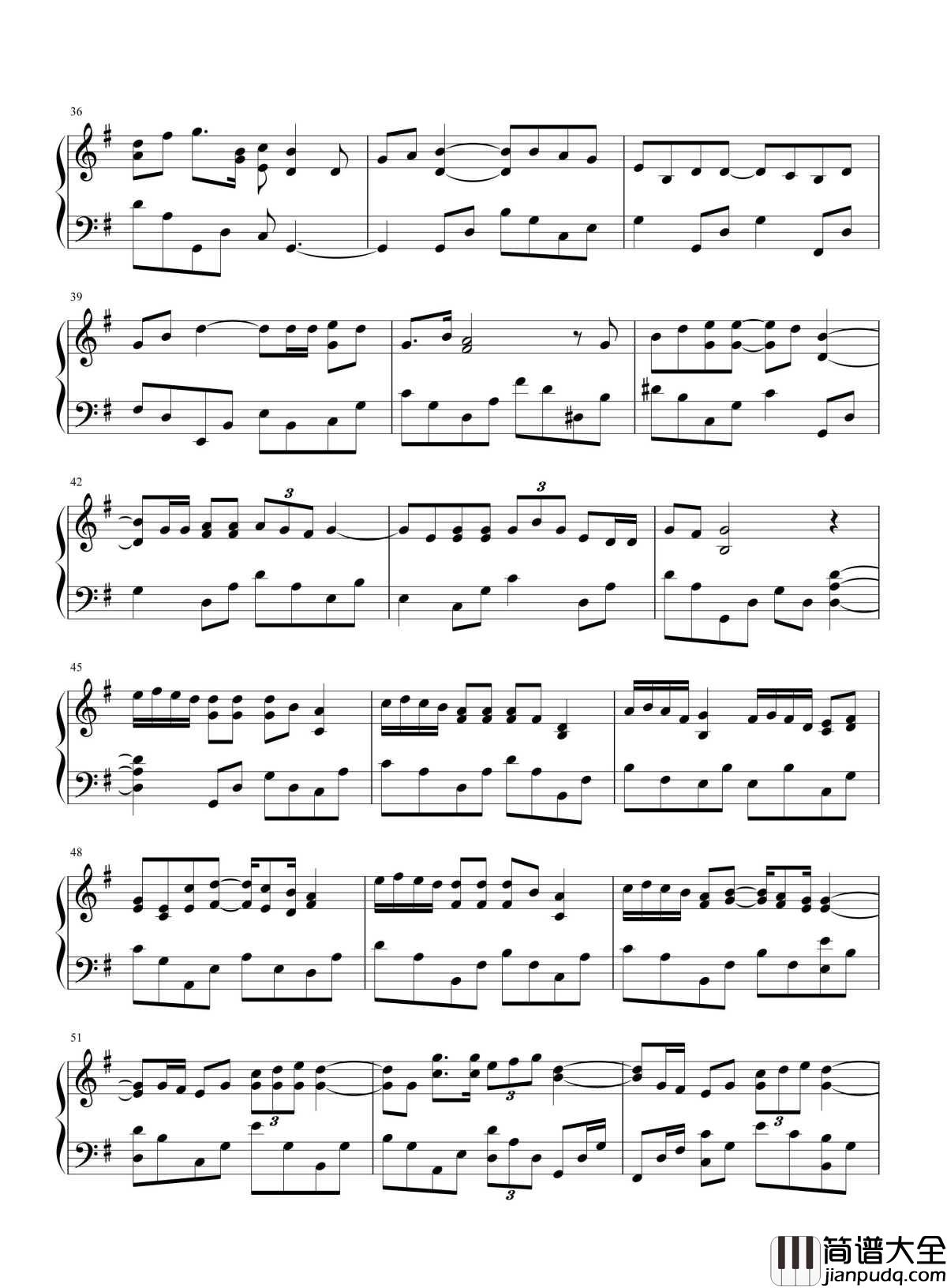 人来人往钢琴谱_陈奕迅_最美丽长发未留在我手，我也开心饮过酒