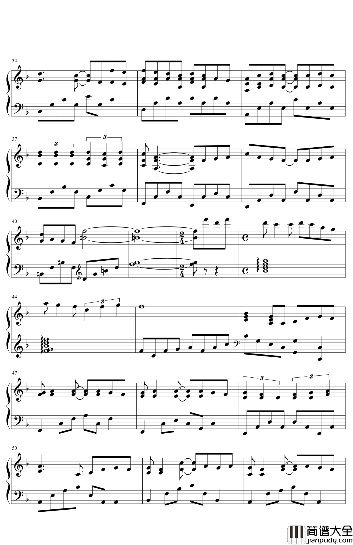 富士山下钢琴谱_陈奕迅_谁能凭爱意要富士山私有