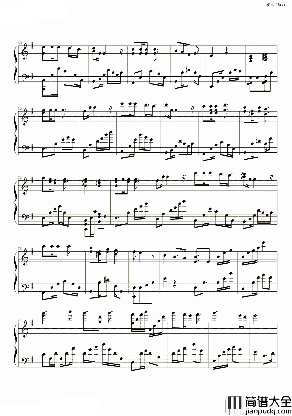 夜曲钢琴谱_周杰伦_歌曲的出处竟然是来源于他