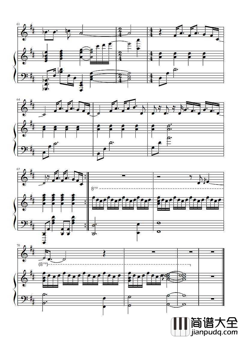 不为谁而作的歌钢琴谱_林俊杰_这是一首不为谁而作的歌，送给生命中出现的每一个人