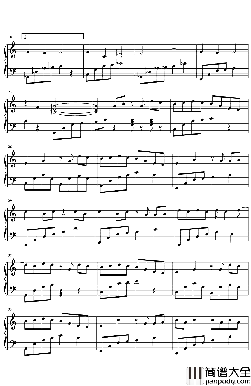 天黑黑钢琴谱_孙燕姿_唱给回不去的小时候