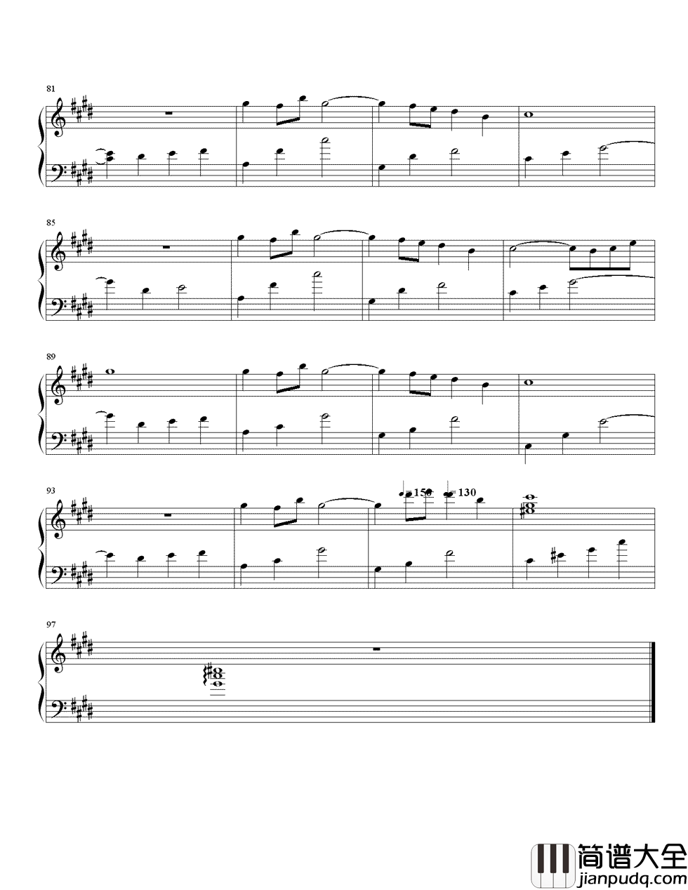 refrain钢琴谱_柔和清澈，醉于音符，陷入回忆