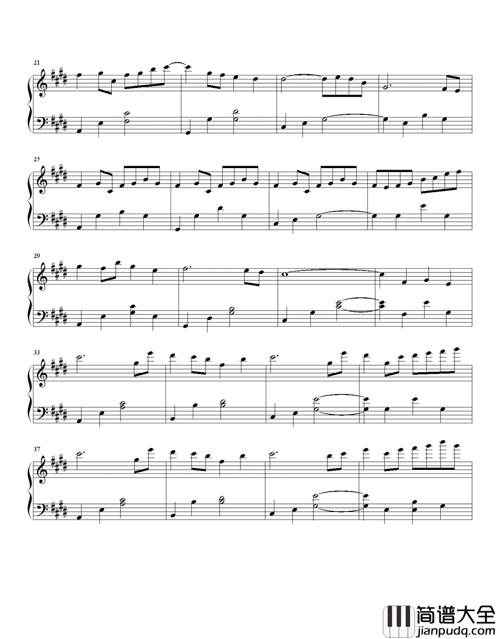 refrain钢琴谱_柔和清澈，醉于音符，陷入回忆