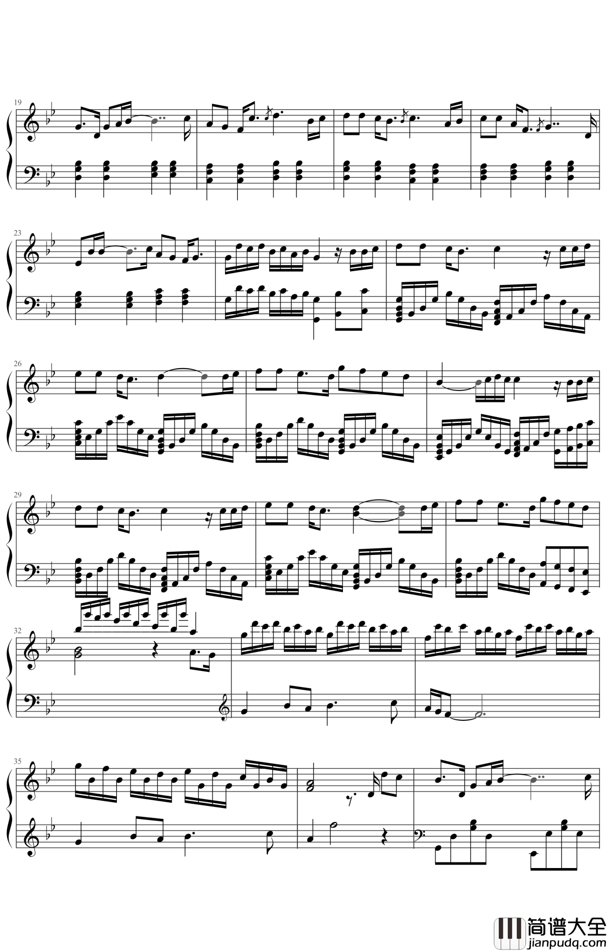 一千个伤心的理由钢琴谱_张学友_清一色的优美旋律，堪称经典杰作