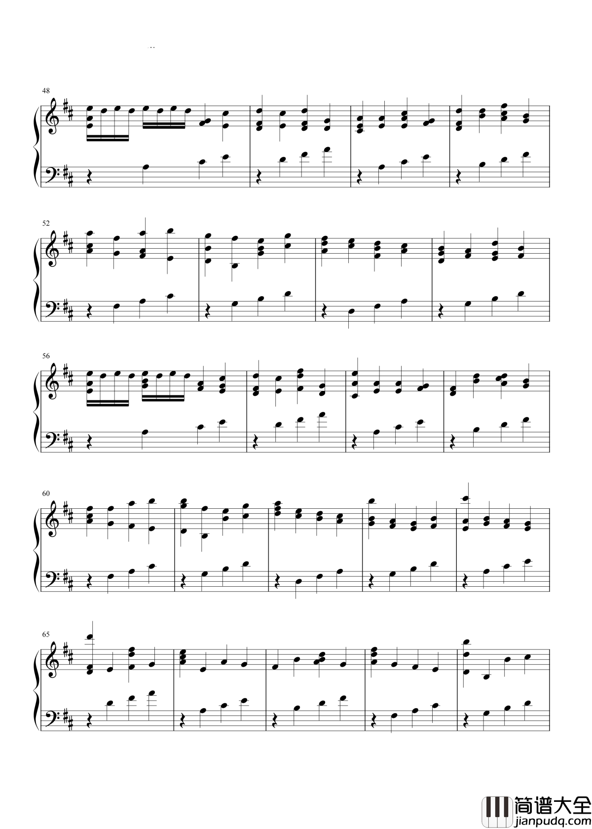 d大调卡农钢琴谱_帕赫贝尔_抵死缠绵的曲式