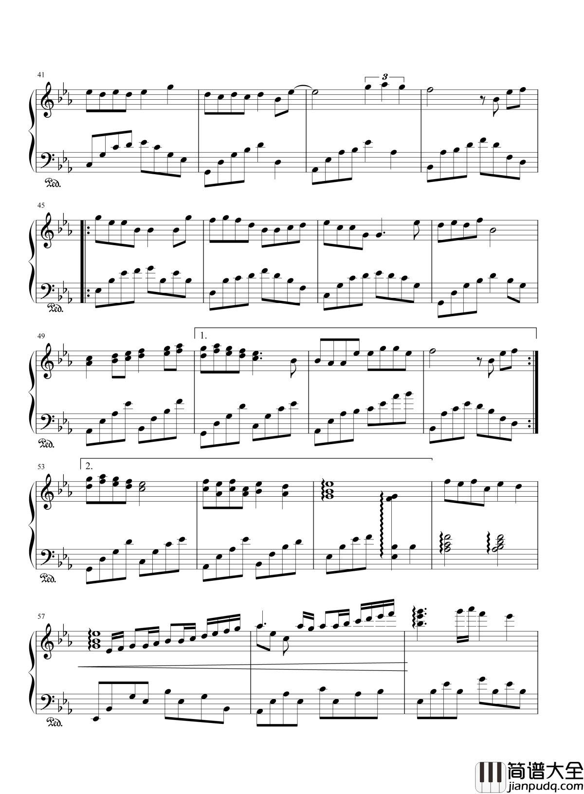 小酒窝钢琴谱_林俊杰__小酒窝长睫毛，是你最美的记号